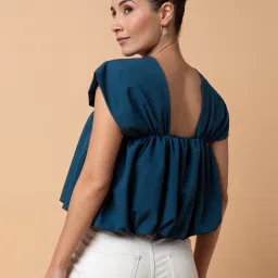 showoffff SHOWOFF Teal Regular Fit Crop Top image 2