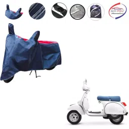 Auto Pearl Waterproof Two Wheeler Cover For LML Star Euro 200 (Red & Blue) image 2