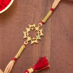 Fabindia Women Gold Solid Rakhi with Tie-Up Closure-picture-44