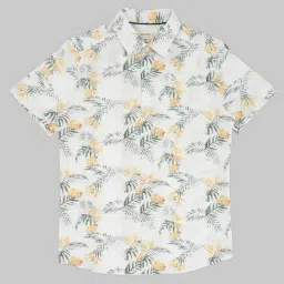 Pantaloons Junior Boys Bright White Cotton Printed Shirt-picture-34