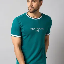 Club York Teal Regular Fit Printed T-Shirt-image-29
