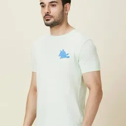 Being Human Green Cotton Regular Fit Printed T-Shirt image 3