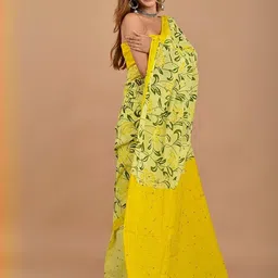 Pinkcity Trade World Yellow Pure Cotton Ikat Sarees-picture-35