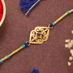 Fabindia Women Gold Solid Rakhi with Tie-Up Closure-picture-35