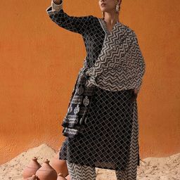 Indo Era Women Printed Regular Pure Cotton Kurta with Salwar & With Dupatta-picture-1