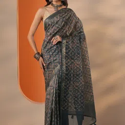 Libas Ethnic Motifs Silk Blend Handloom Saree-picture-27