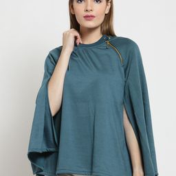Belle Fille Women Teal Solid Sweatshirt-picture-9