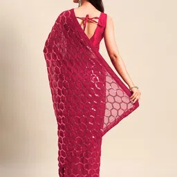 here&now Moda Rapido Embellished Sequinned Pure Georgette Saree image 3