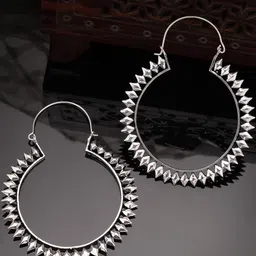 Sangria Women Silver-Plated Alloy Hoop Earrings-image-75