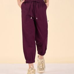 StyloBug Cotton Woven Solid Pant - Maroon-picture-5