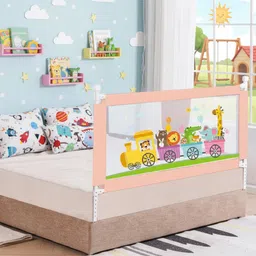 R for Rabbit Safari Baby Bed Rail Breathable Mesh with Storage Pocket Adjustable Height Foldable One Side Bed Protector 6.5 ft - Pink-picture-24