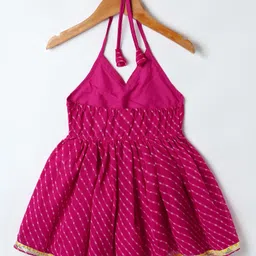 Saka Designs Woven Sleeveless Printed Kurta & Gharara Set - Dark Pink image 3