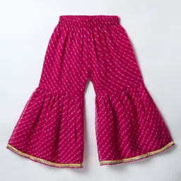 Saka Designs Woven Sleeveless Printed Kurta & Gharara Set - Dark Pink image 4