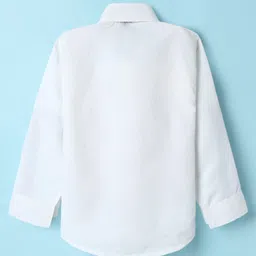 Radutu Full Sleeves Damask Printed 3 Piece Party Suit With Bow Set - Peacock Green & White image 4