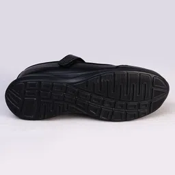 Pine Kids Velcro Closure Solid Color School Shoes - Black image 5