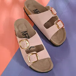 AfroJack Women Open Toe Flats with Buckles image 1