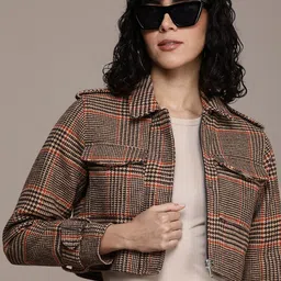French Connection Checked Crop Tailored Jacket-picture-21