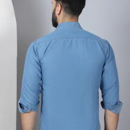 Indian Needle Light Blue Regular Fit Denim Shirt image 2