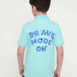 Octave Kids Mint Cotton Graphics Polo T-Shirt image 2