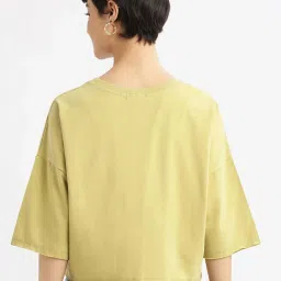 showoffff SHOWOFF Mustard Cotton Printed T-Shirt image 2