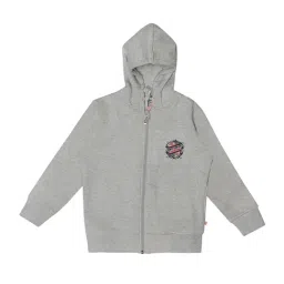 Bodycare Kids Grey Melange Textured Full Sleeves Jacket-image-39