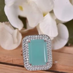 Saraf RS Jewellery Turquoise Blue Studded Solitaire Ring-picture-39