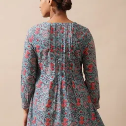 Folksong by W Blue Cotton Printed Top image 2