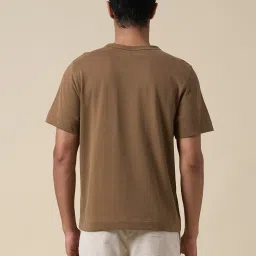 selected homme Selected Brown Cotton Regular Fit T-Shirt image 2