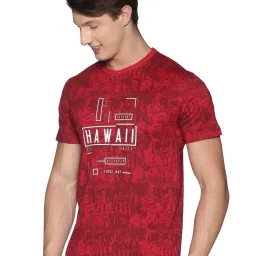 Force NXT Cherry Red & Malibu Blue Cotton Regular Fit Printed T-Shirt - Pack Of 2 image 2