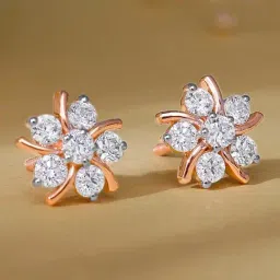 GIVA 18k Rose Gold Elixir Lab Grown Diamond Earrings-picture-37