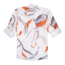 Cavio Boys Grey & White Printed Full Sleeves Shirt image 2