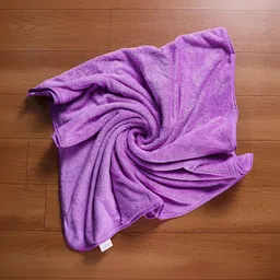 Fezora Green & Purple 3 Pieces Microfiber 450 GSM Bath Towel image 2