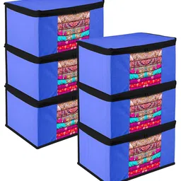 Kuber Industries Blue 6 Pieces Saree Organisers image 1