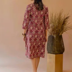 MIRCHI FASHION Red Cotton Printed A Line Kurta image 2