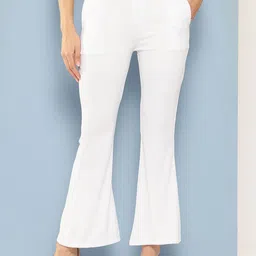 BAESD Women Mid-Rise Flared Trousers-image-47