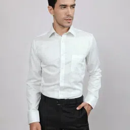 Louis Stitch White Cotton Regular Fit Printed Shirt-image-37
