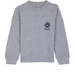 U.S. Polo Assn. Kids Grey Solid Full Sleeves Sweatshirt-picture-31