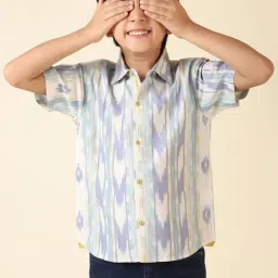 Fabindia Kids Multicolor Printed Shirt-image-39