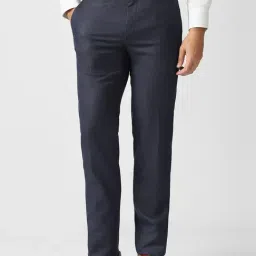 Van Heusen Navy Slim Fit Trousers-picture-31