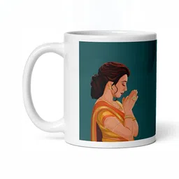 Mr UVD White & Green Graphic Printed Ceramic Matte Mug 350 ml-picture-21