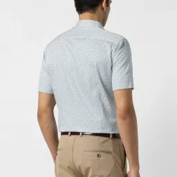 Van Heusen Blue Cotton Slim Fit Printed Shirt image 2