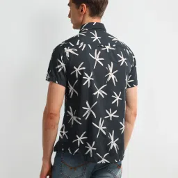 U.S. Polo Assn. Black Slim Fit Printed Shirt image 2