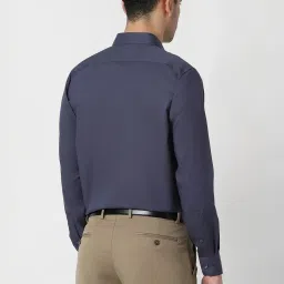 Van Heusen Navy Cotton Regular Fit Shirt image 2