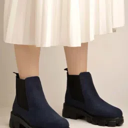 Shoetopia Kids Blue Chelsea Boots-picture-23