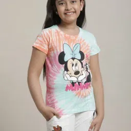 Kidsville Mickey & Friends Multicolor Printed Regular Fit T-Shirt For Girls-image-62