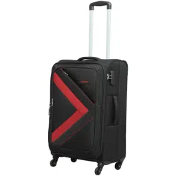 Citizen Arrow Voyage Black & Red Color Block Soft Medium Trolley Bag - 68 Cms-image-74