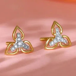GIVA 14k Yellow Gold Trilluxe Lab Grown Diamond Earrings-image-13