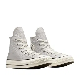 Converse Women's Chuck 70 Crinkled Leather High Top Grey Sneakers image 2