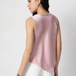 Strong & Brave Pink Satin Solid Top image 2