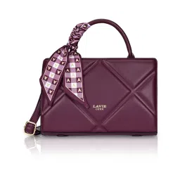LAVIE LUXE Wine LX QUARO HZ Textured Small Satchel image 2